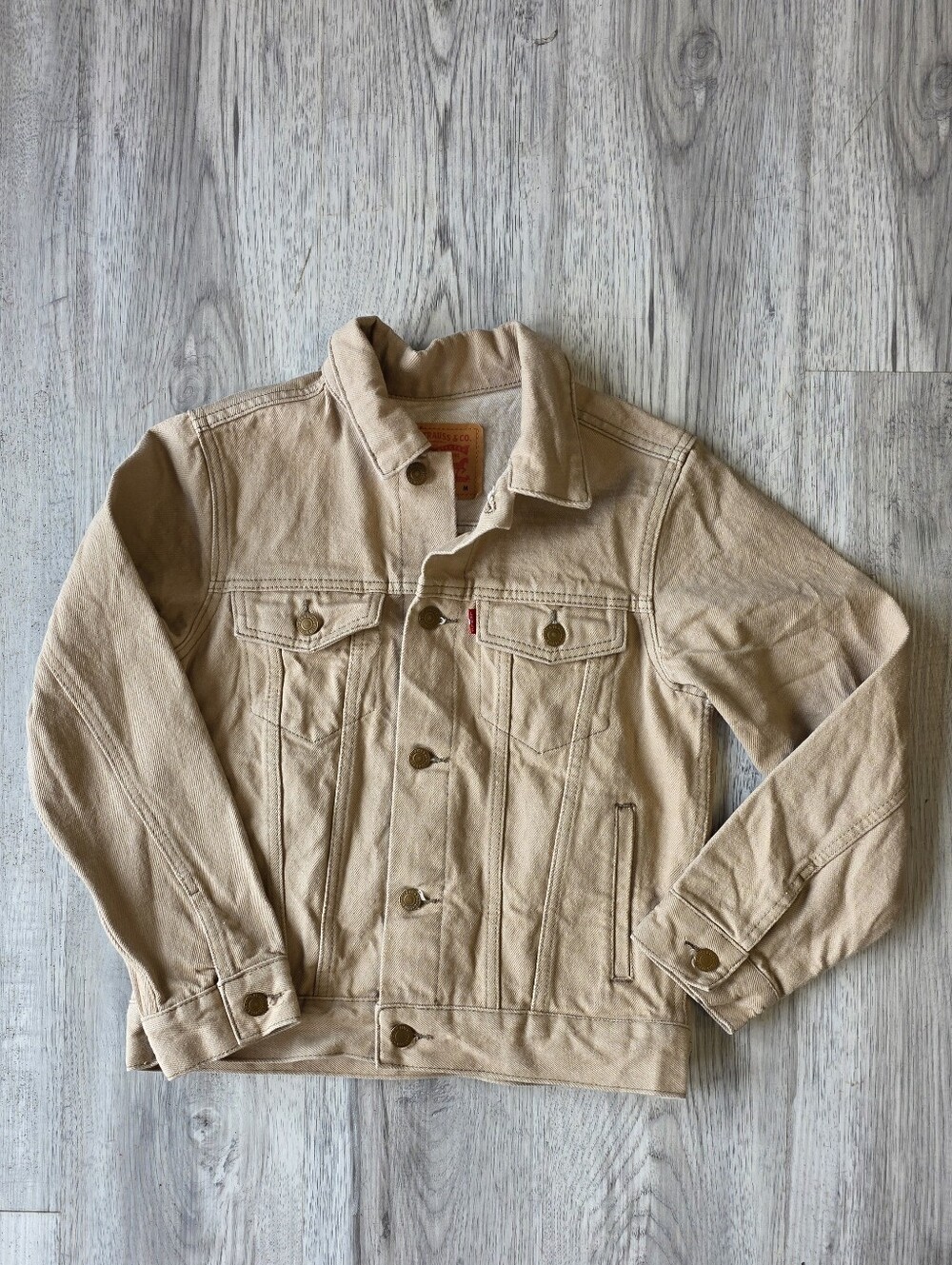Levi’s Boys Tan Denim Trucker Jacket Youth Medium 10-12